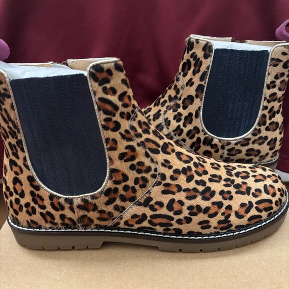 Mini Boden Leather Chelsea Boots-Leopard - Sz. 7.5/38 - Picture 2 of 6